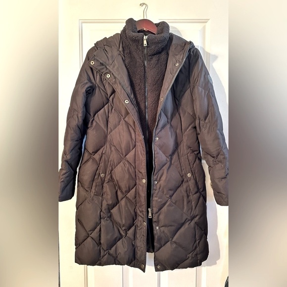 LAUREN RALPH LAUREN Diamond Quilted Black Down Hooded Removeable Faux Fur SMALL - Picture 3 of 15